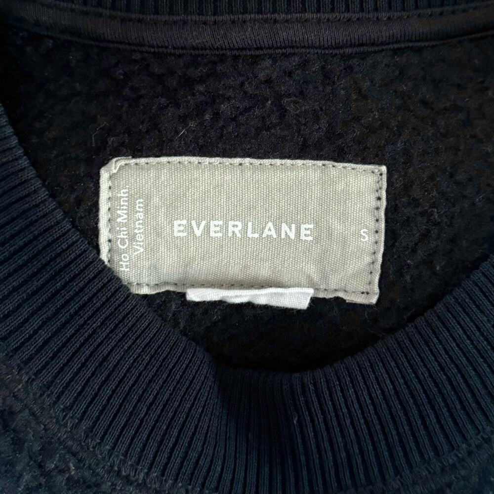 Everlane The ReNew Fleece Raglan Sweatshirt in Dark Navy Size S - Picture 8 of 9